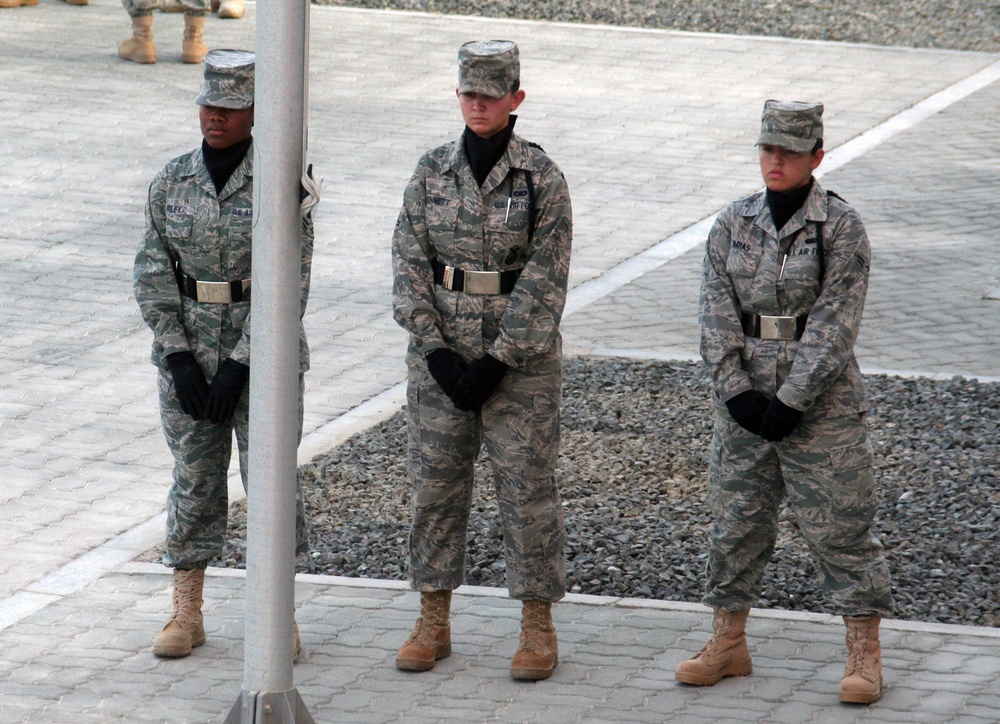 380th Airmen Honor American Flag in Retreat Ceremony