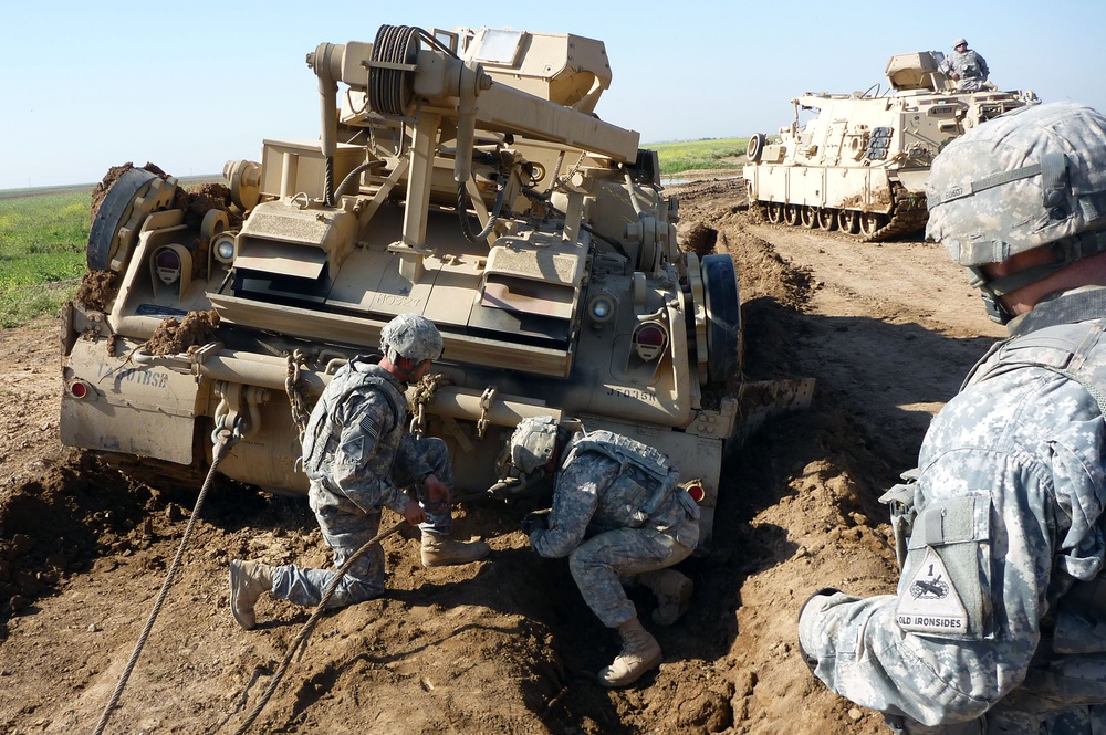 'Ready First' Soldiers Work Day, Night to Recover Vehicles