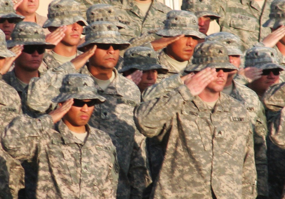 Fort Bragg Soldiers Participate in Deployed Retreat Ceremony