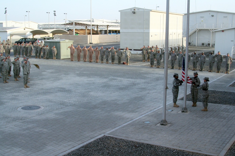 380th Airmen Honor American Flag in Retreat Ceremony