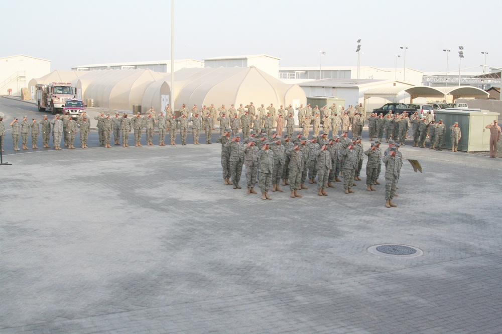 380th Airmen Honor American Flag in Retreat Ceremony