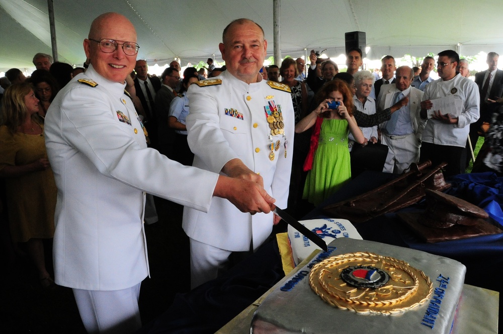 Admiral Papp and Admiral Allen at the Change of Command Ceremony