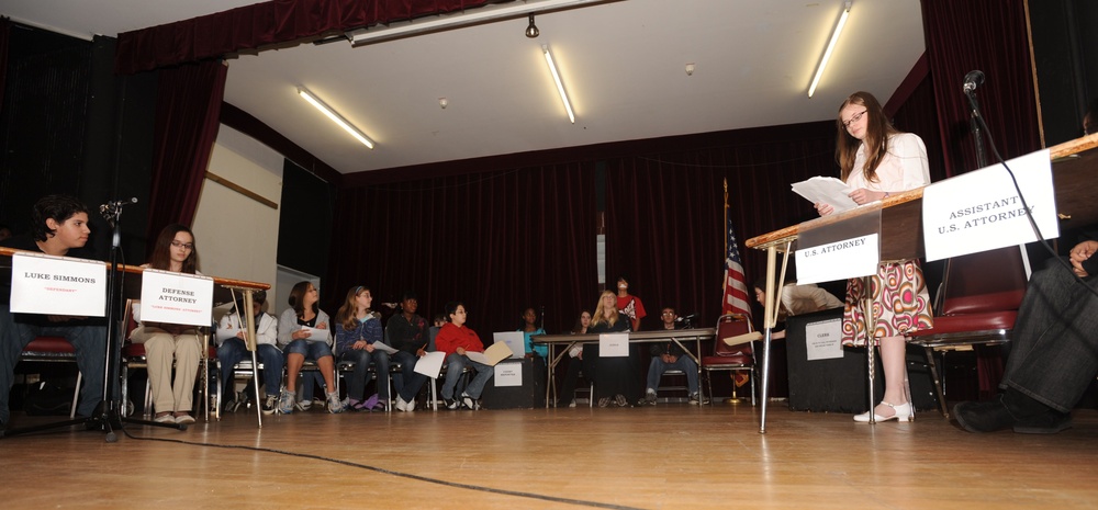 21st TSC SJA 'lays Down the Law' for Middle School Students