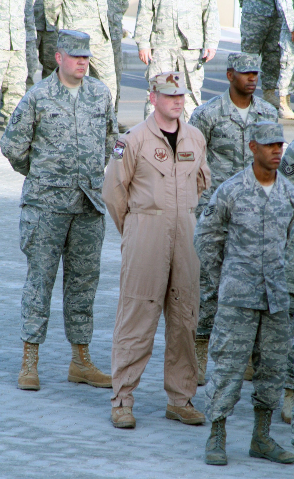 380th Air Expeditionary Wing Staff Airmen Lead Deployed Retreat Ceremony