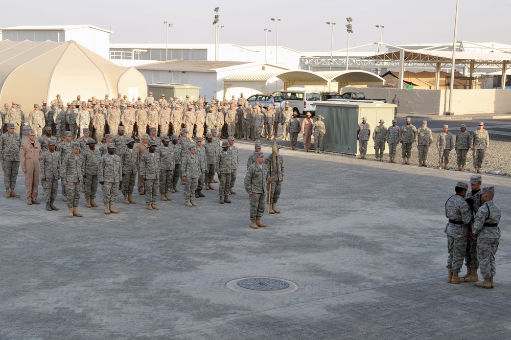 380th Air Expeditionary Wing Staff Airmen Lead Deployed Retreat Ceremony