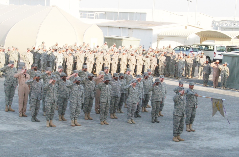 380th Air Expeditionary Wing Staff Airmen Lead Deployed Retreat Ceremony