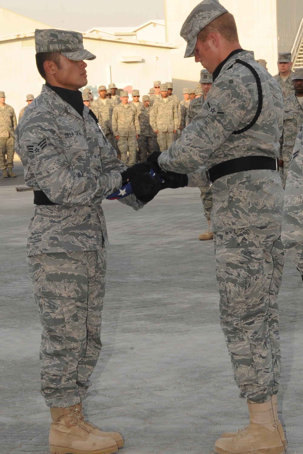 380th AEW Airmen Hold Deployed Retreat Ceremony