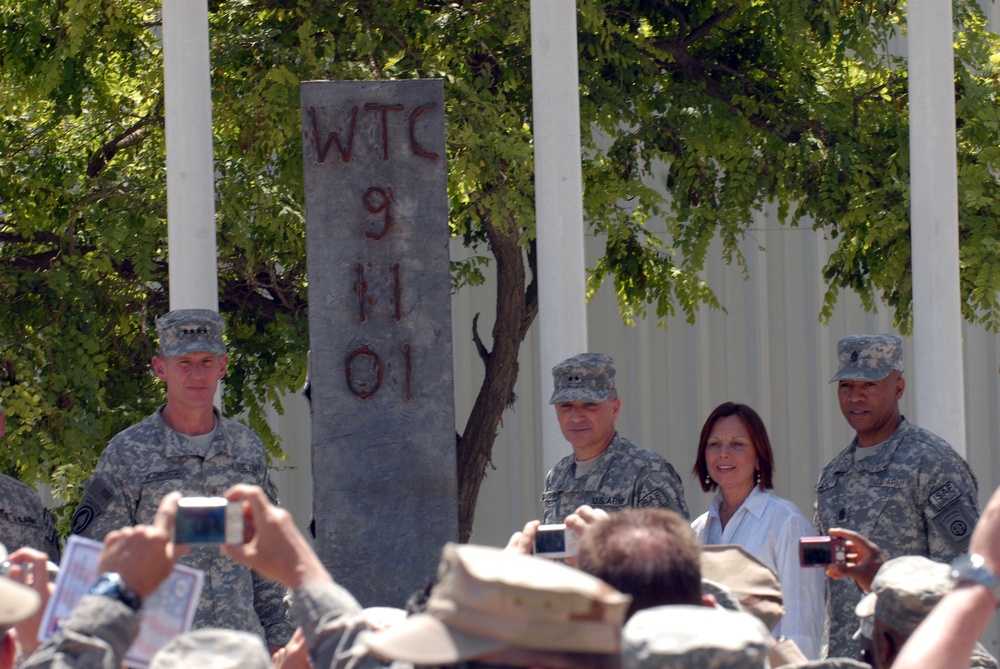 World Trade Center I-beam Unveiled at Bagram