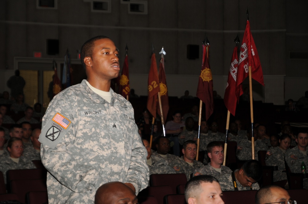 7th Sustainment Brigade, Special Troops Battalion Conducts a Non Commissioned Officers Induction Ceremony for Newly Promoted Sergeants.