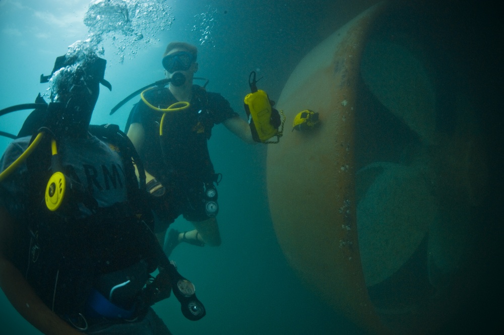 Navy diver exercises