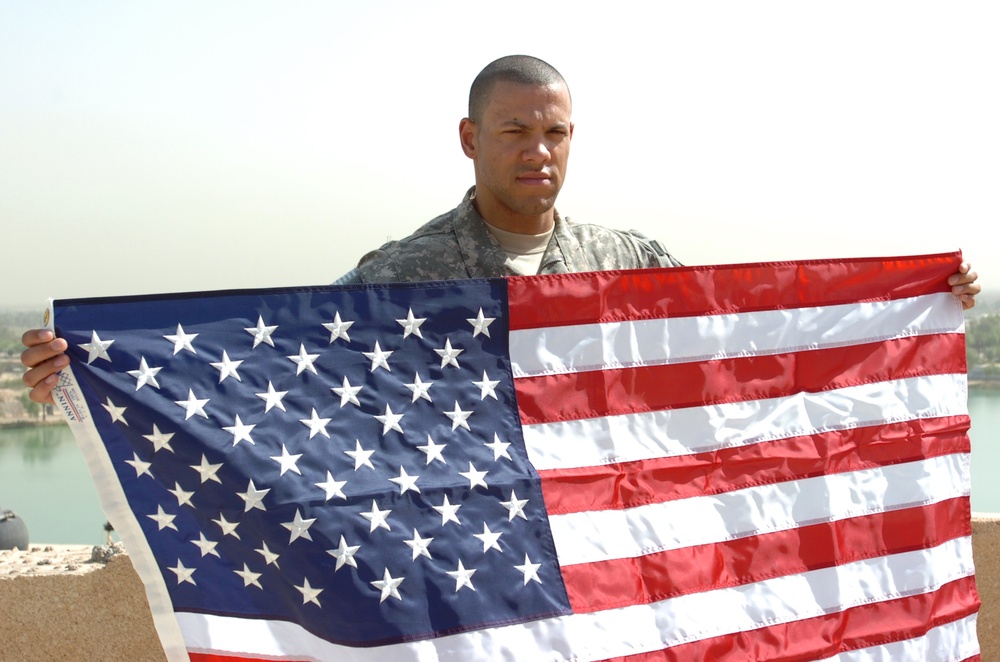 U.S. flags unveiled over Victory Over America Palace, Memorial Day