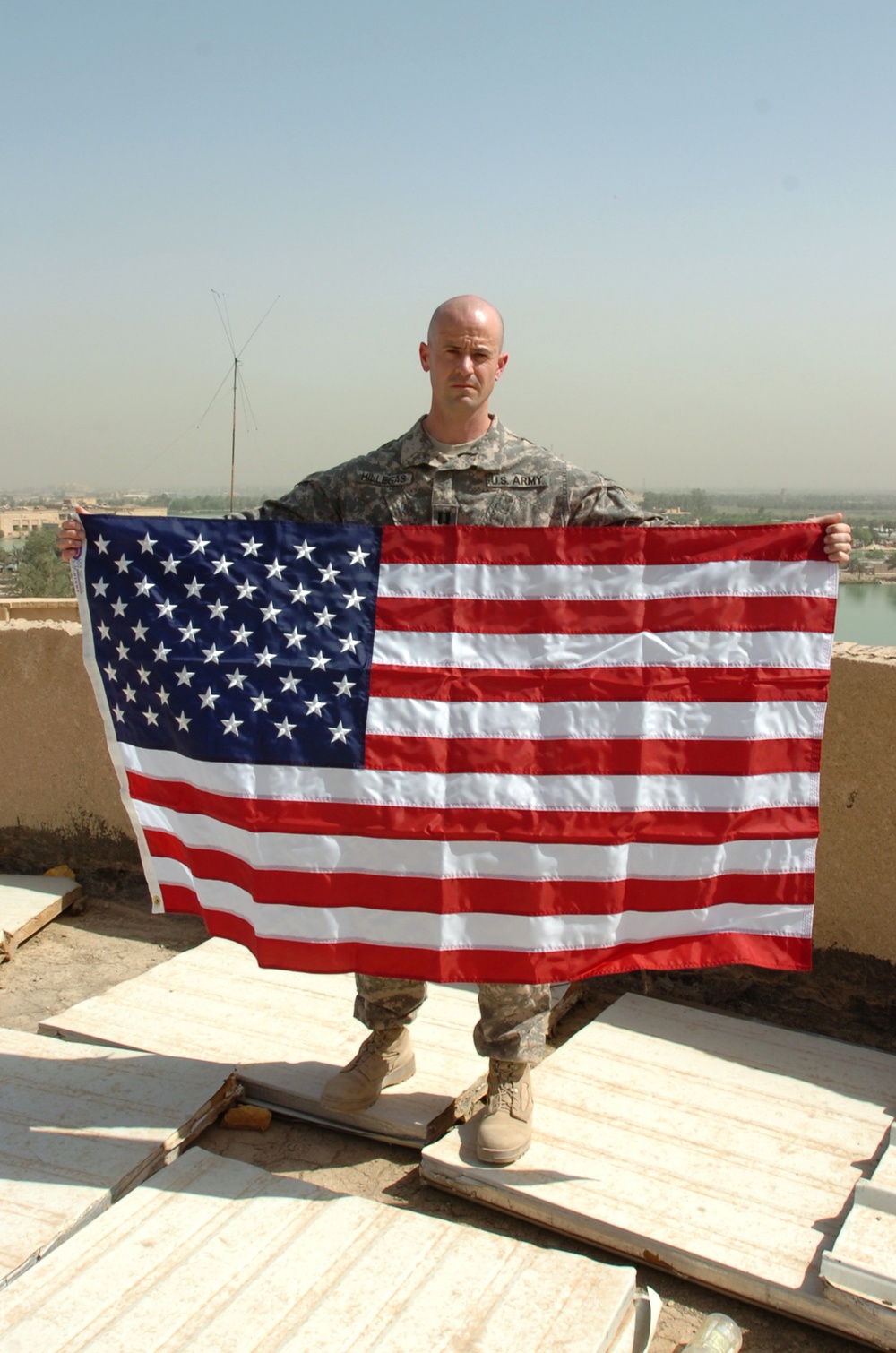 U.S. flags unveiled over Victory Over America Palace, Memorial Day