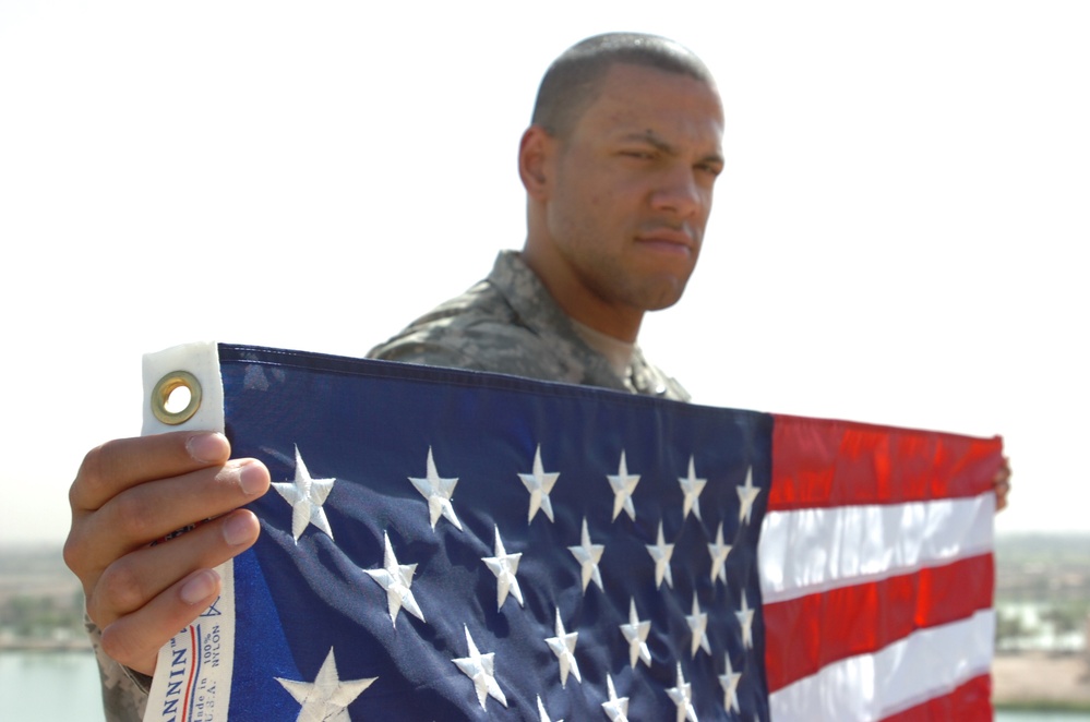 U.S. flags unveiled over Victory Over America Palace, Memorial Day