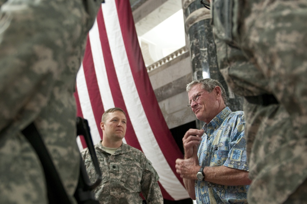 Senators and Representatives visit Soldiers at Al Faw Palace