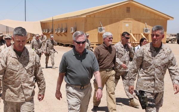 Secretary of the Navy Visits Camp Leatherneck, Battle Space