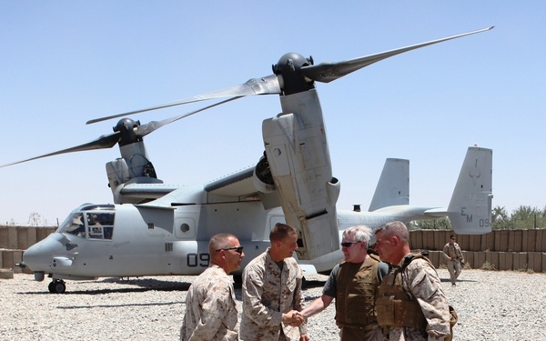 Secretary of the Navy Visits Camp Leatherneck, Battle Space