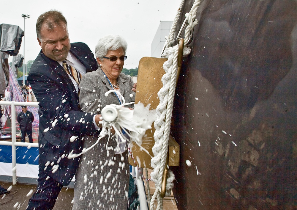 Ellen Spruance Christens Pre-Commissioning Unit Spruance