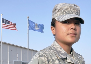 Air National Guard Airman, deployed from Guam, provides force support for Southwest Asia outpost