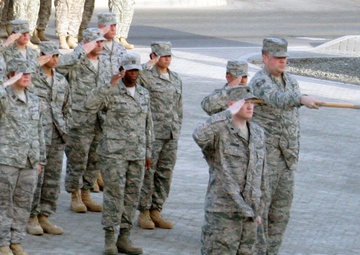New lieutenant colonel, Michigan native, leads deployed retreat ceremony
