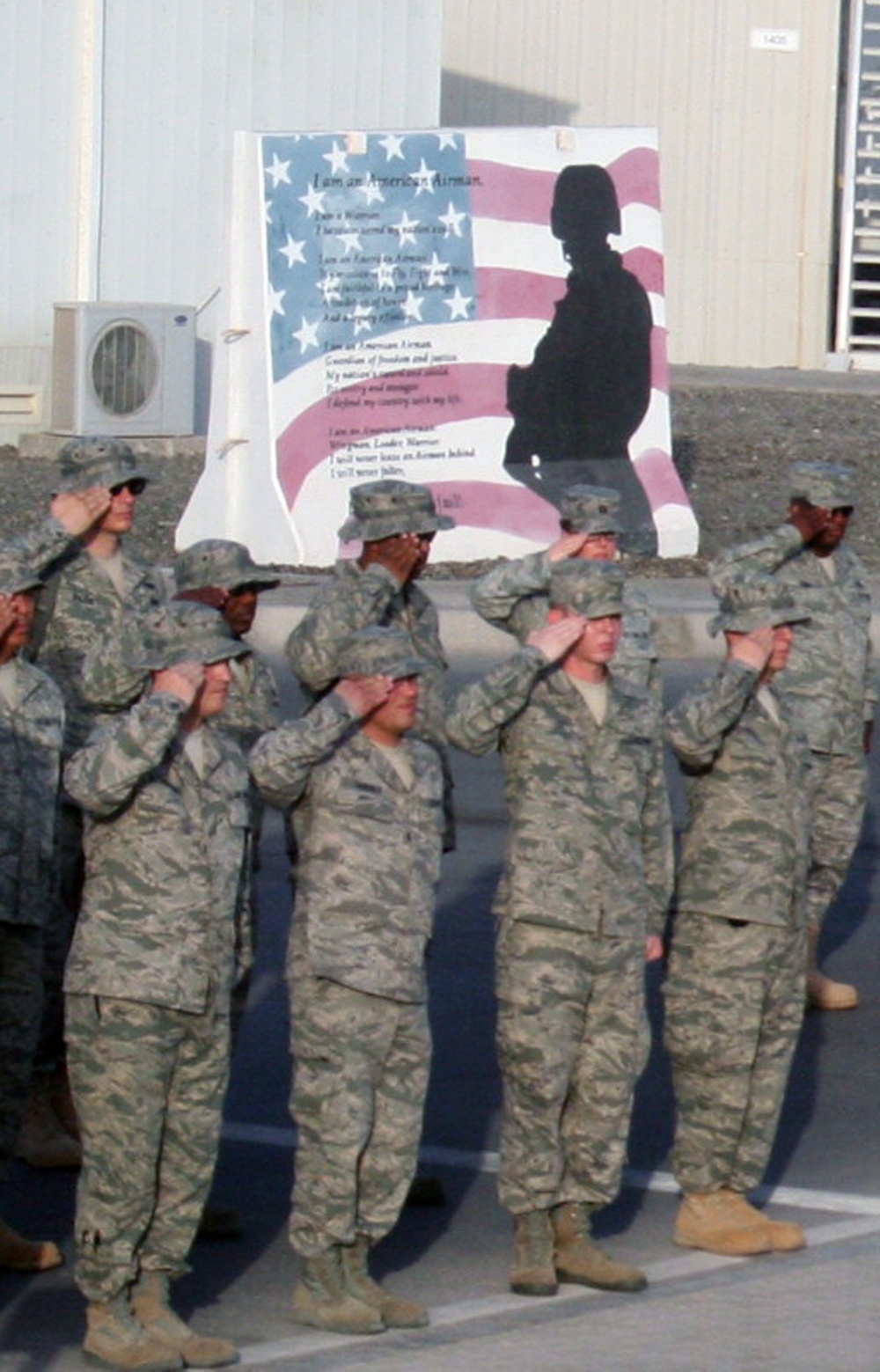 Medical Group Airmen Lead Deployed Retreat Ceremony