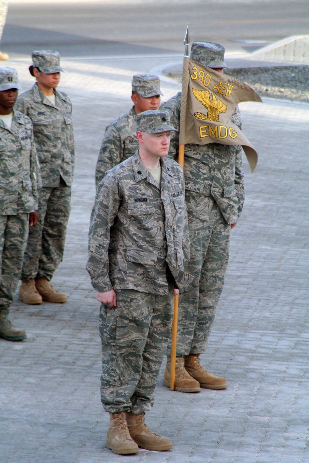 Medical Group Airmen Lead Deployed Retreat Ceremony