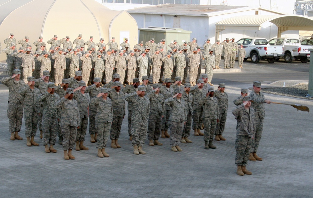 Medical Group Airmen Lead Deployed Retreat Ceremony