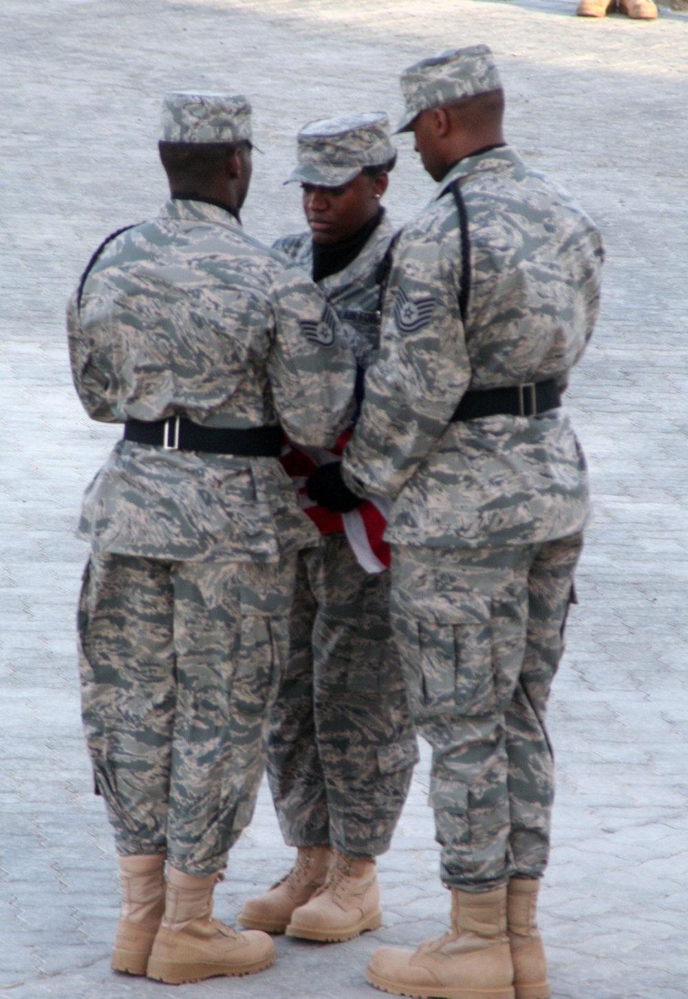 Medical Group Airmen Lead Deployed Retreat Ceremony