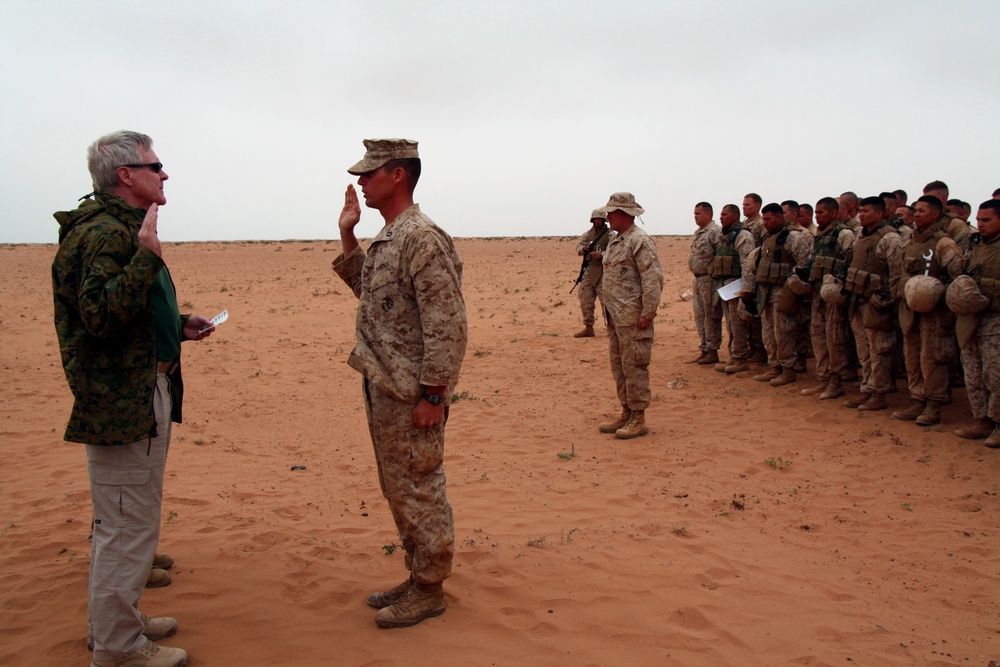 U.S. Secretary of Navy Visits Service Members at African Lion