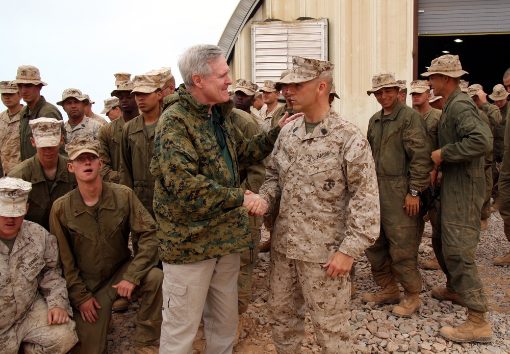 U.S. Secretary of Navy Visits Service Members at African Lion
