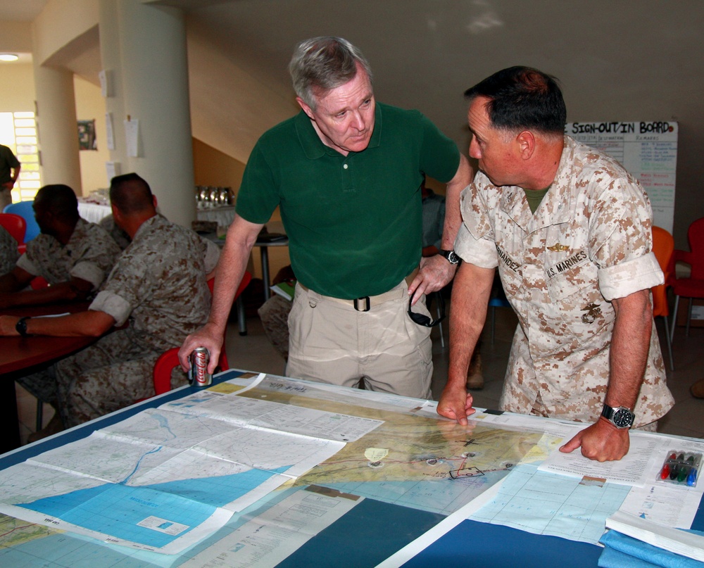 U.S. Secretary of Navy Visits Service Members at African Lion