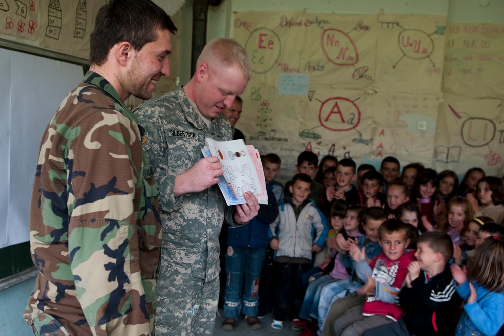 KFOR LMT Soldier bridges the gap between U.S. and Kosovo students