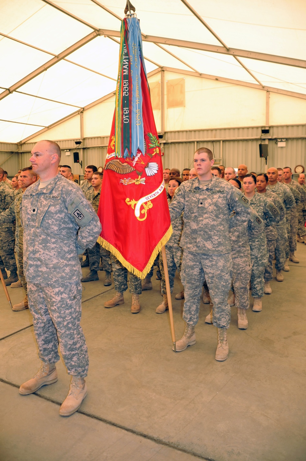 1-7 ADA Soldiers Support Deployed Change of Command Ceremony