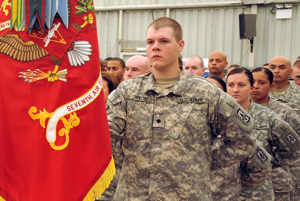 1-7 ADA Soldiers Support Deployed Change of Command Ceremony