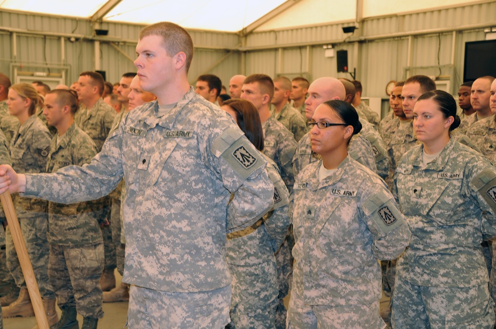 1-7 ADA Soldiers Support Deployed Change of Command Ceremony