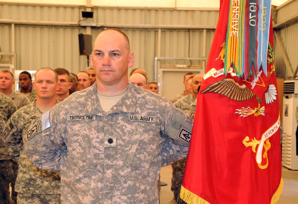 1-7 ADA Soldiers Support Deployed Change of Command Ceremony
