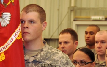 1-7 ADA Soldiers Support Deployed Change of Command Ceremony