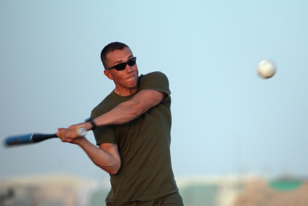 1st Marine Division Marines play softball