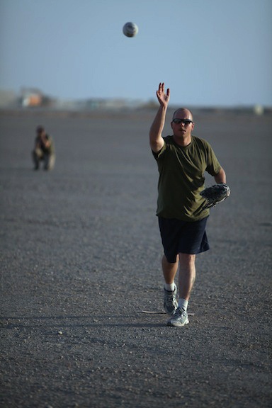 1st Marine Division Marines play softball