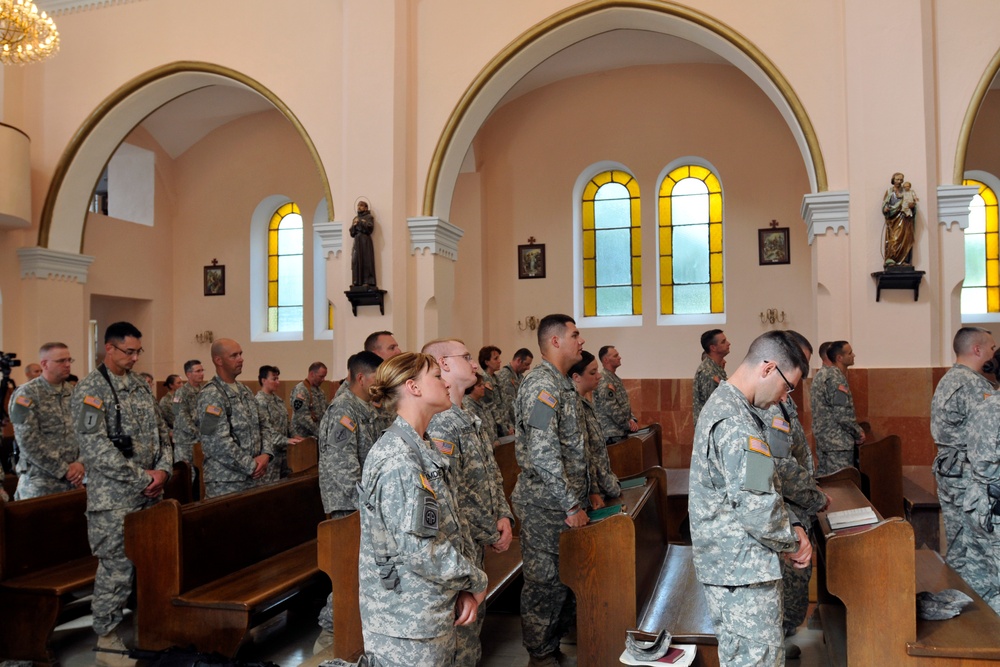 US KFOR Soldiers experience Catholic mass at Kosovo shrine