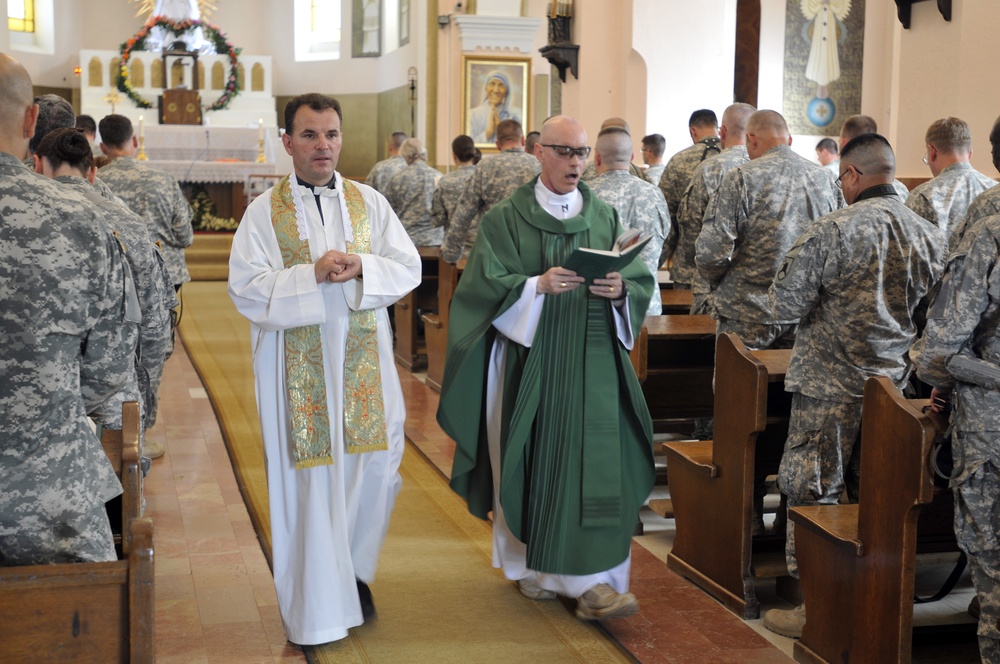 US KFOR Soldiers experience Catholic mass at Kosovo shrine