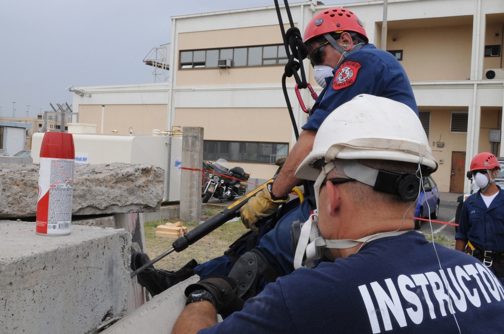 NAS Sigonella Firefighter training