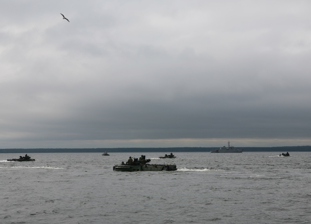 Marines, Estonians Take Beach During Amphibious Interoperability Demonstration