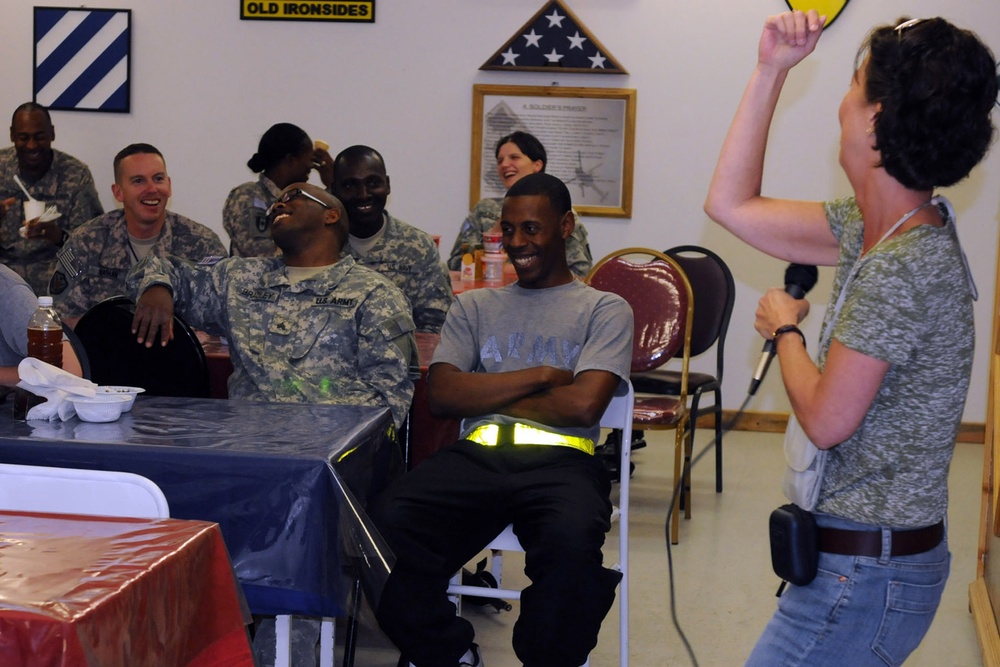 Comedians come to Iron Oasis, entertain USD-C Soldiers