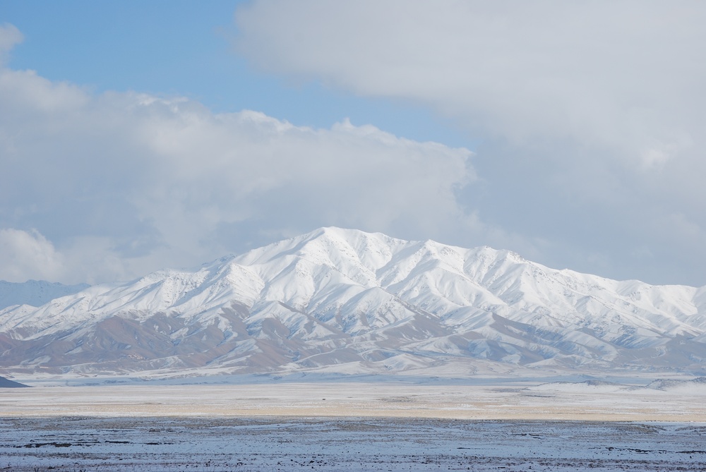 Winter on the Parwan Plains and Hindu Kush Mountains in Afghanistan