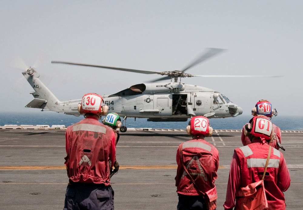 Helo Lands on Carrier