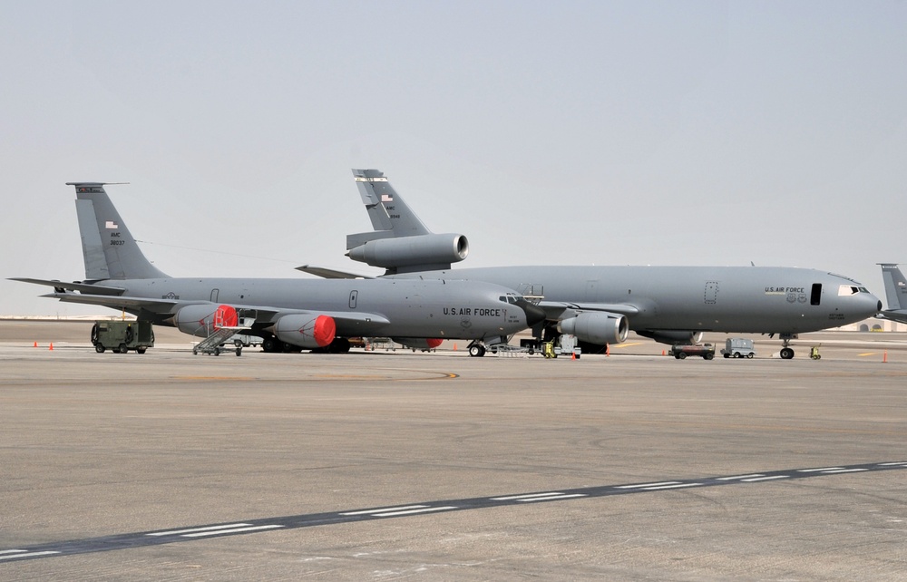 Tanker Cousins Supporting Air Refueling Ops in Southwest Asia
