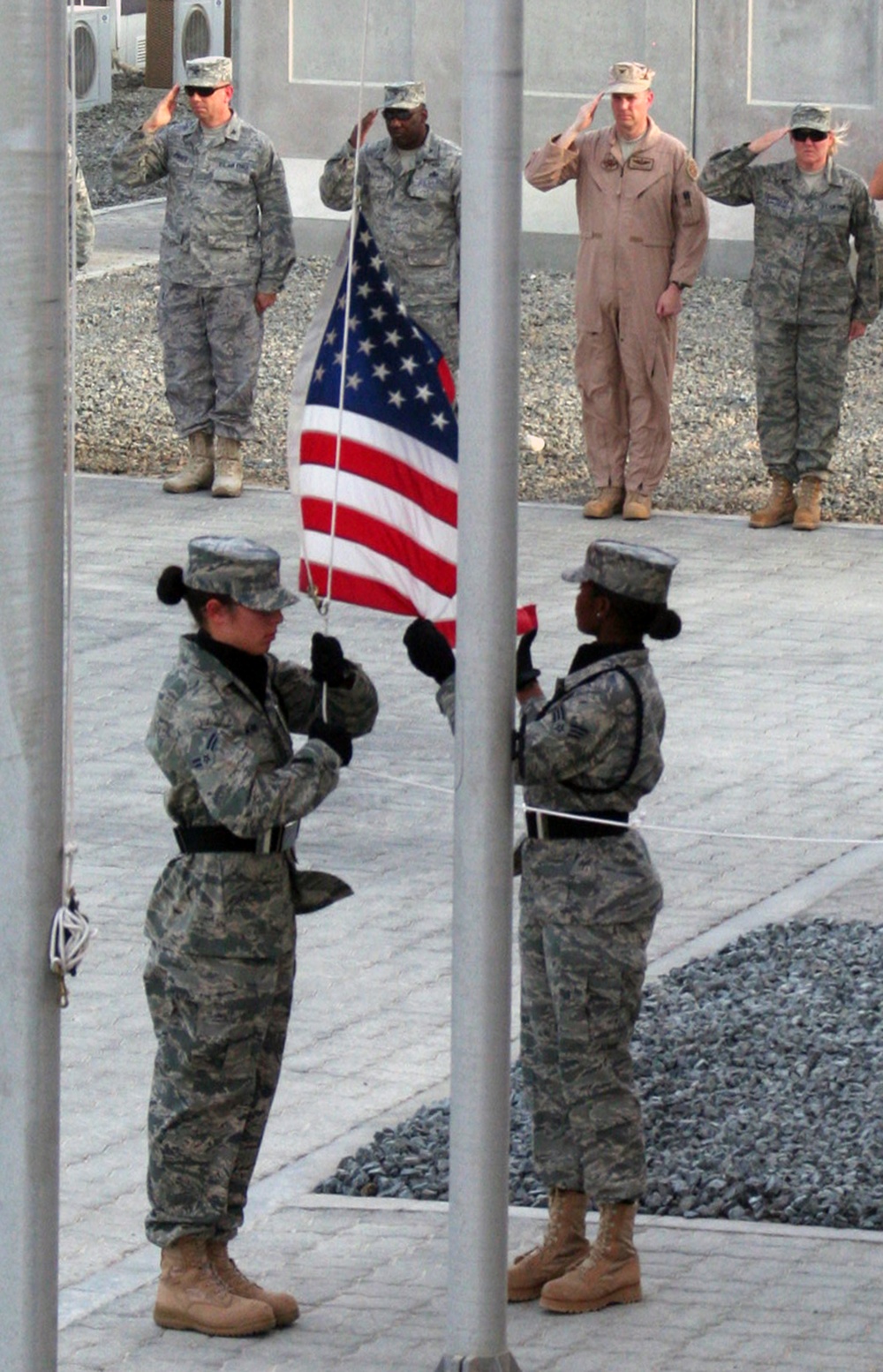 Operations Airmen Lead Deployed Retreat Ceremony in Southwest Asia