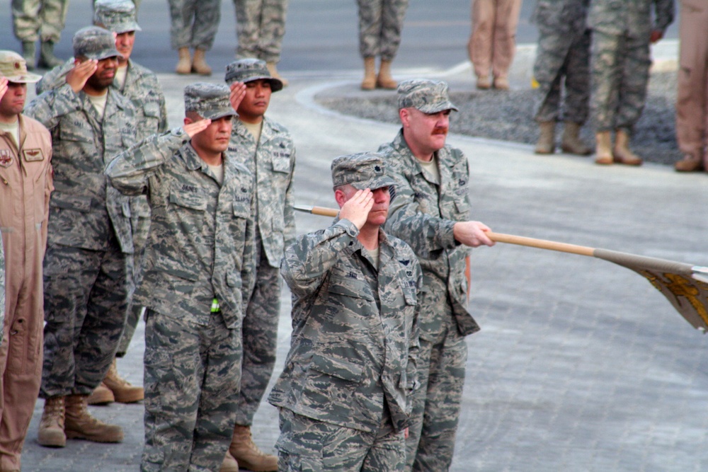 Operations Airmen Lead Deployed Retreat Ceremony in Southwest Asia