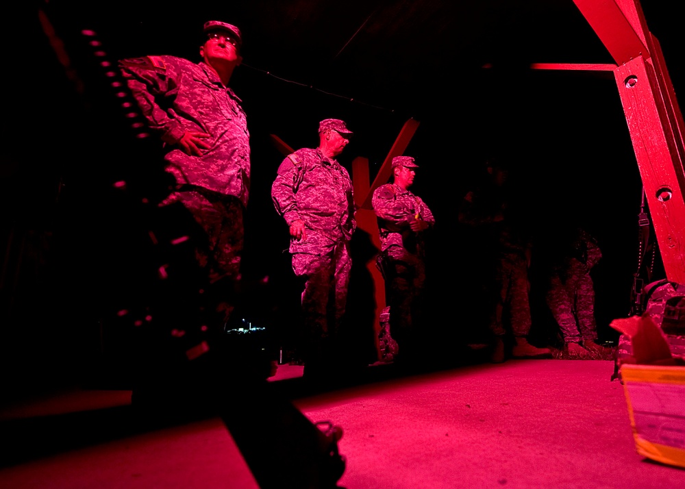 Night live fire exercise at Camp Atterbury, 81st Troop Command