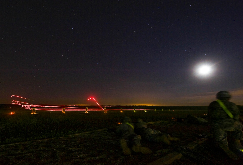 Night live fire exercise at Camp Atterbury, 81st Troop Command
